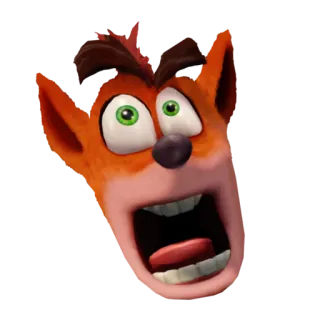 😳 Crash Bandicoot Crash Bandicoot, cartoon, video game character, wumpa fruit whatsapp sticker