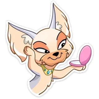☺️ Dibujo animado, Animal, Perro, Maquillaje, Lindo, Belleza, Chihuahua telegram sticker