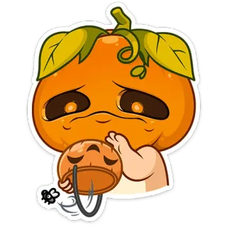 🎃 かぼちゃ, ハロウィン, 悲しい, かわいい, ステッカー, 漫画 telegram sticker