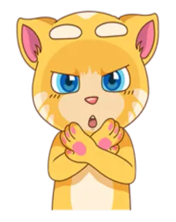 ❌ Talking Tom chat, personnage, en colère, dessin animé, autocollant numérique telegram sticker