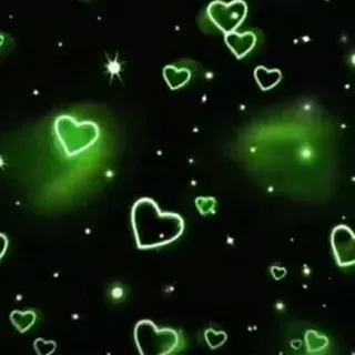 ❤️ green, hearts, neon, black, sparkles telegram sticker