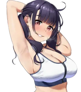 🤤 Anime, Mädchen, Fitness, Übung, Frau telegram sticker