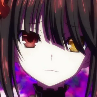 😕 Kurumi Tokisaki Date A Live อนิเมะ, ผู้หญิง, ตัวละคร, คุรุมิ, โทคิซากิ, เดทอะไลฟ์ whatsapp sticker