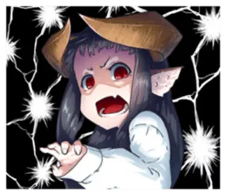 😱 Cartone animato, Anime, Mostro, Corna, Scioccato, Creatura telegram sticker