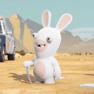 🥶 Rabbid conejo, animal, dibujos animados, divertido, videojuego whatsapp sticker