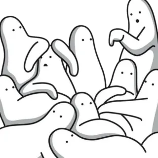 🌫 призраки, мультфильм, хэллоуин, жуткий, страшный, милый whatsapp sticker