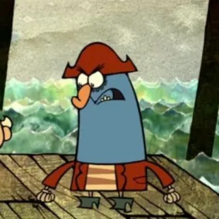 😠 Captain K'nuckles The Marvelous Misadventures of Flapjack Kapitan Knuckles, Postać z kreskówki, Niezwykłe przypadki Flapjacka, Pirat telegram sticker