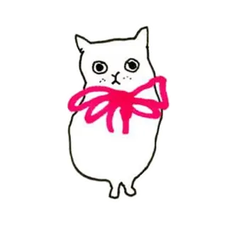🙄 кот, лента, милый, животное, наклейка, мультфильм, белый кот telegram sticker
