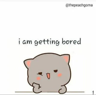 😪 i am getting bored cat, bored, cartoon, middle finger, rude, offensive whatsapp sticker