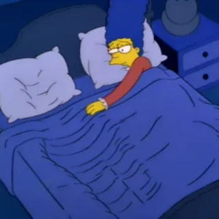 💔 Marge Simpson The Simpsons Cartoon, Marge Simpson, Bett, Nacht, Schlaf whatsapp sticker