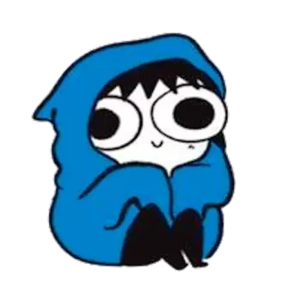 ☺️ dessin animé, personnage, mignon, sweat à capuche, illustration, autocollant telegram sticker