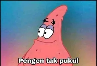 🌟 Patrick Star Spongebob Squarepants Pengen tak pukul patrick, spongebob, cartone animato, meme, divertente telegram sticker