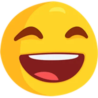 😄 Emoji, Uśmiech, Szczęśliwy, Śmiejący się, Radosny, Żółty telegram sticker