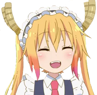 😄 Tohru Miss Kobayashi's Dragon Maid anime, mignon, souriant, dessin animé, dragon, tohru whatsapp sticker