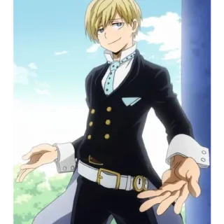 🦔 Neito Monoma My Hero Academia Anime, Manga, Eroe, Personaggio, Capelli Biondi, Completo telegram sticker