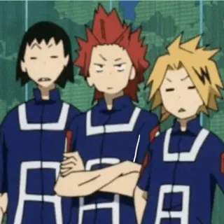 🔥 My Hero Academia Anime, My Hero Academia, Kirishima, Kaminari, Personajes, Uniforme escolar whatsapp sticker