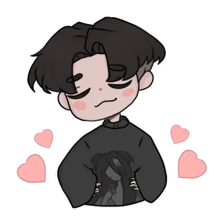🥰 Anime, Corazones, Kawaii, Lindo, Dibujos animados, Personaje, Retrato whatsapp sticker