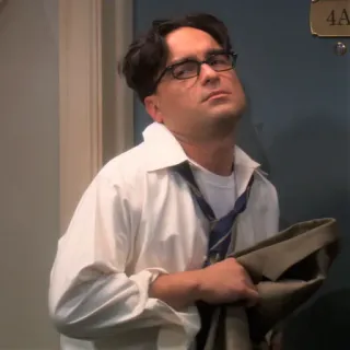 😒 Leonard Hofstadter The Big Bang Theory tv show, sitcom, nerd, scientist, glasses telegram sticker