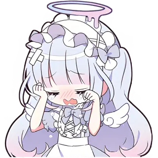 😭 anime, crying, cute, angel, kawaii, manga telegram sticker