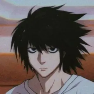 🎭 L Lawliet Death Note Anime, Manga, L, Death Note, Detektyw, Inteligentny telegram sticker