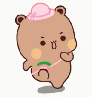 😎 ours, mignon, dessin animé, rose, kawaii telegram sticker