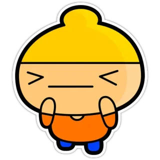 😃 Dessin animé, Personnage, Autocollant, Mignon, Orange, Jaune telegram sticker