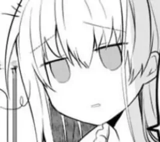 😐 Anime, Manga, Gadis, Chibi, Ekspresi, Bosan telegram sticker