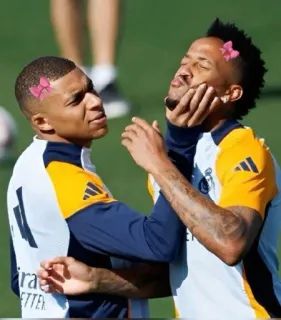 💋 Kylian Mbappe and Eder Militao Real Madrid telegram sticker