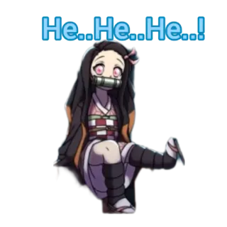 😋 Nezuko Kamado Demon Slayer He..He..He..! Anime, Demon Slayer, Nezuko, Nezuko Kamado, süß, Manga telegram sticker