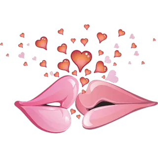 💋 губы, поцелуй, сердца, любовь, романтика, день святого валентина telegram sticker