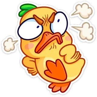 😡 bravo, pato, desenho animado, emoji, adesivo, animal telegram sticker