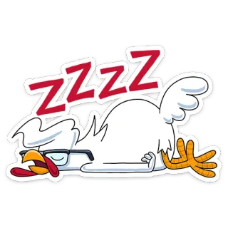 😴 ZZZZ sleepy, chicken, sleeping, cartoon, tired, zzz telegram sticker