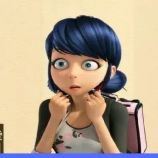 😳 Marinette Dupain-Cheng Miraculous: Tales of Ladybug & Cat Noir dibujos animados, animado, sorprendida, chica, personaje telegram sticker