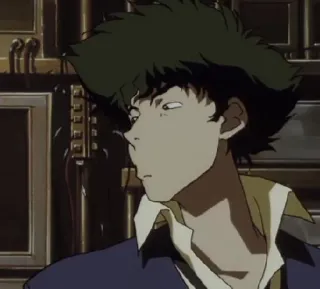 😳 Spike Spiegel Cowboy Bebop Anime, Cowboy Bebop, Spike Spiegel, Dibujos animados, Western espacial, Bebop telegram sticker
