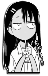 🙃 Nagatoro Don't Toy With Me, Miss Nagatoro ちゅ อนิเมะ, มังงะ, นางาโทโระ, ดื่ม, จิบิ, น่ารัก telegram sticker
