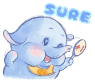 🍯 SURE Elefant, niedlich, Cartoon, sicher telegram sticker