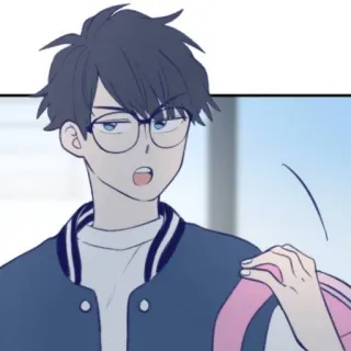 🌫 Cartoon, Anime, Figur, Brille, Jacke, Junge whatsapp sticker