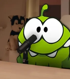 ❤️ Om Nom Cut the Rope Om Nom, Cut the Rope, зеленый монстр, мультяшный персонаж, игра, мобильная игра, конфета, милый telegram sticker