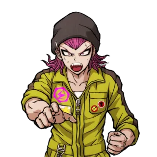 😠 Kazuichi Souda Danganronpa อนิเมะ, คาสึอิจิ โซดะ, ดันกันรอนปะ, ตัวละคร, ชี้ telegram sticker