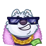 😎 만화, 동물, 개, 돈, 안경, 보석, 부자 whatsapp sticker