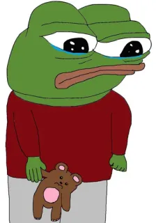 😧 Pepe the Frog Pepe, rana, triste, llorando, Meme, Meme de internet telegram sticker