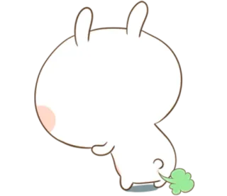 🐽 królik, kreskówka, bąk, króliczek, słodki, humor telegram sticker