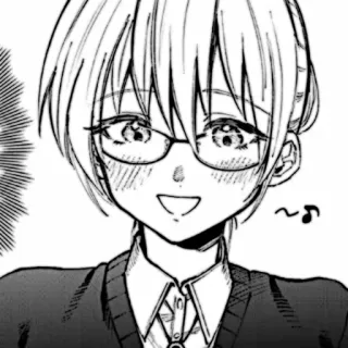 🎧 Anime, Manga, Lunettes, Sourire, Mignon, Joyeux telegram sticker