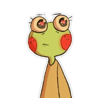 😍 Cartoon, Verdrietig, Schattig, Ogen, Personage, Sticker telegram sticker