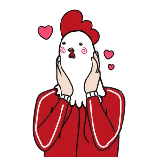 🥰 Huhn, Liebe, Tier, süß, Cartoon, Herz, Sticker telegram sticker