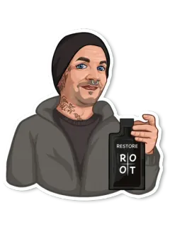 🤘 RESTORE ROOT man, beanie, bottle, restore, root, tattoo telegram sticker