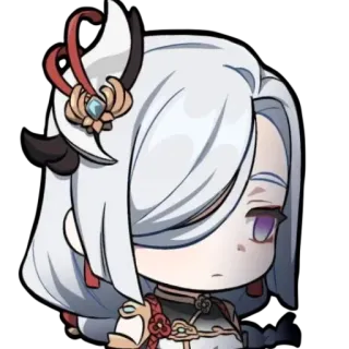 😞 Shenhe Genshin Impact genshin impact, shenhe, videojuego, anime, chibi, sticker personaje telegram sticker