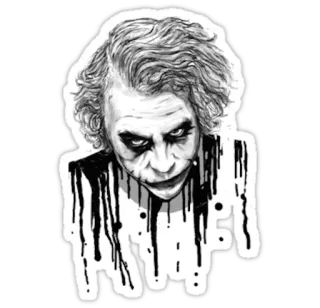😏 Joker Batman Hahahaha! Coringa, Batman, Vilão, Quadrinhos, Palhaço, Heath Ledger telegram sticker