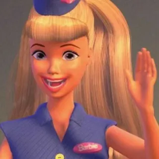👋 Barbie doll, cartoon, toy, blonde telegram sticker