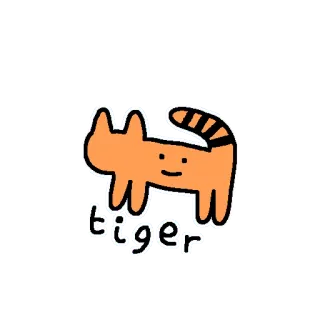 🐯 tiger tigre, animal, gato, dibujo animado, naranja telegram sticker